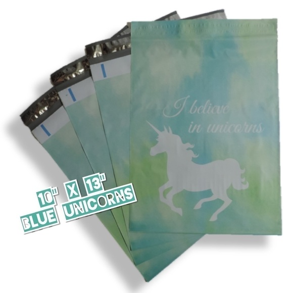 Other - 100 Blue Unicorns Poly Mailers 10x13